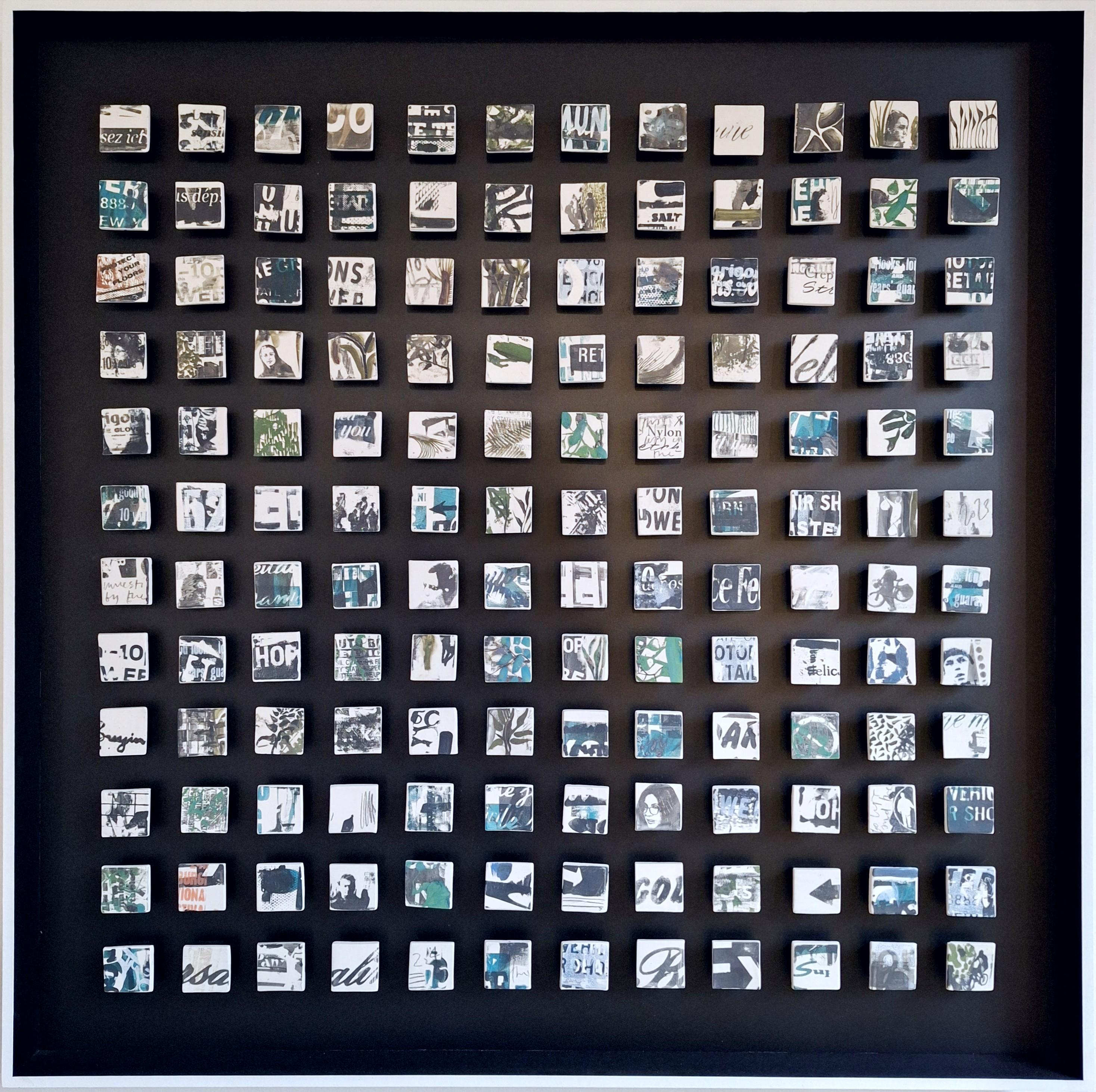 Spazio per respirare - pittura figurativa astratta moderna contemporanea su ceramica