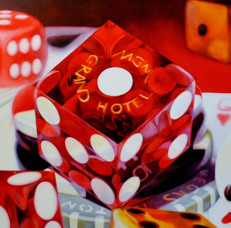 MGM Grand - Kate Brinkworth, photorealist, dice, casino, painting, money, vegas For Sale 3