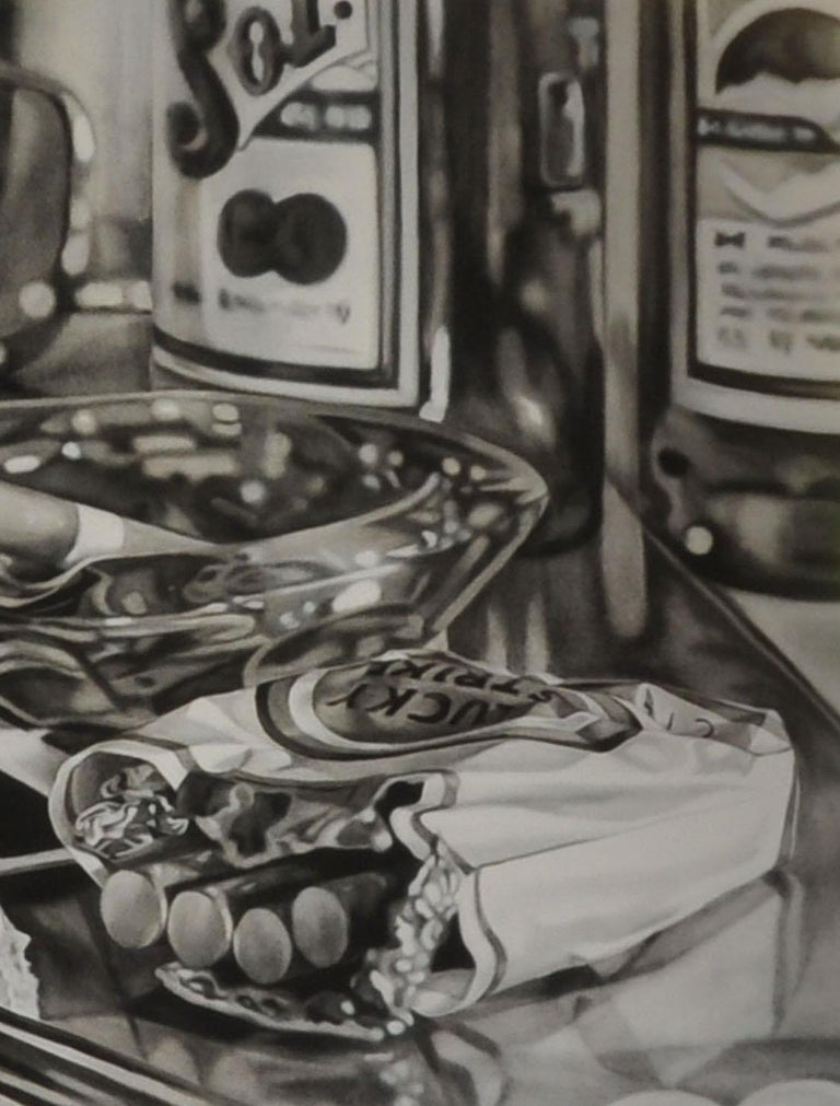 The Watcher - Kate Brinkworth, photorealist, dice, casino, black and white, art For Sale 1
