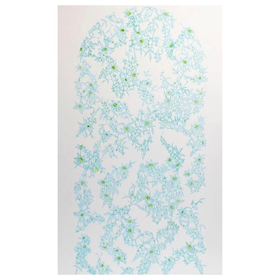 KATE CLEMENTS - Wall Installation - Blue Hydrangeas For Sale