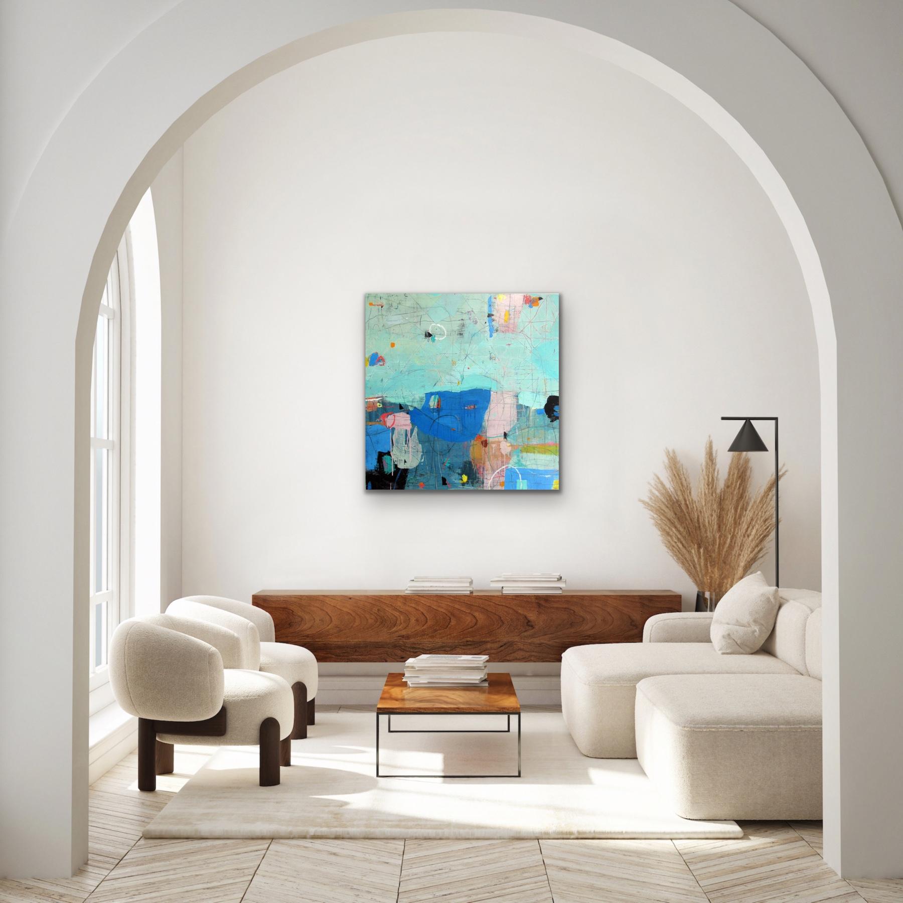 “JUST A PERFECT DAY” 2024 Colorful Whimsical Surrealist Painting - Female Artist 1