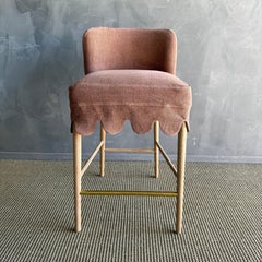 Kate Counter Stool Slip Cover Only - in color Havane Rust Brown Linen
