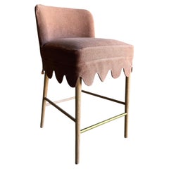 Kate Counter Stool Slip Cover Only - in color Havane Rust Brown Linen