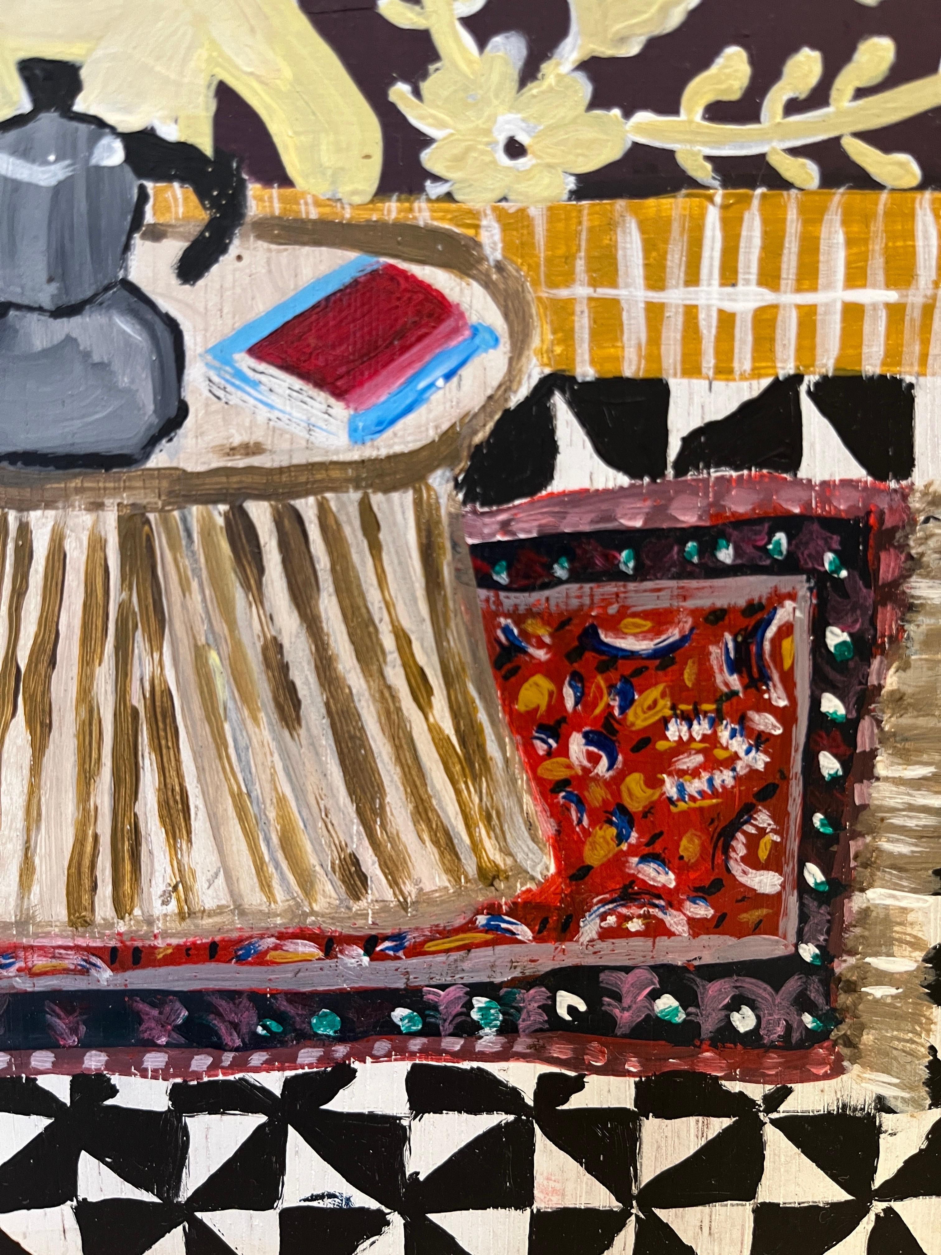 Un Cafecito en Oaxaca - Black Animal Painting by Kate de Ruiz