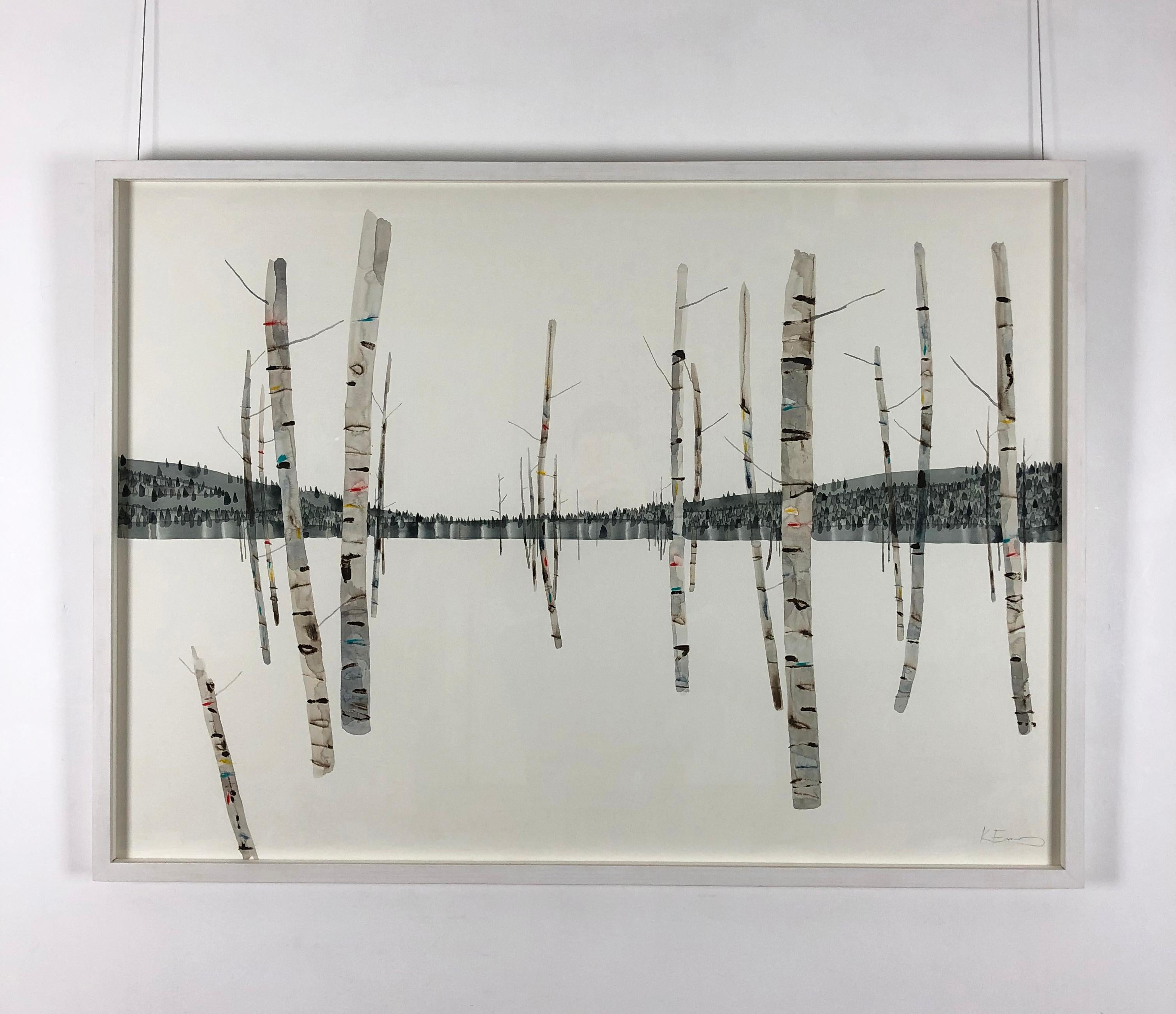 Forest Beyond The Birch - Painting by Kate Evans