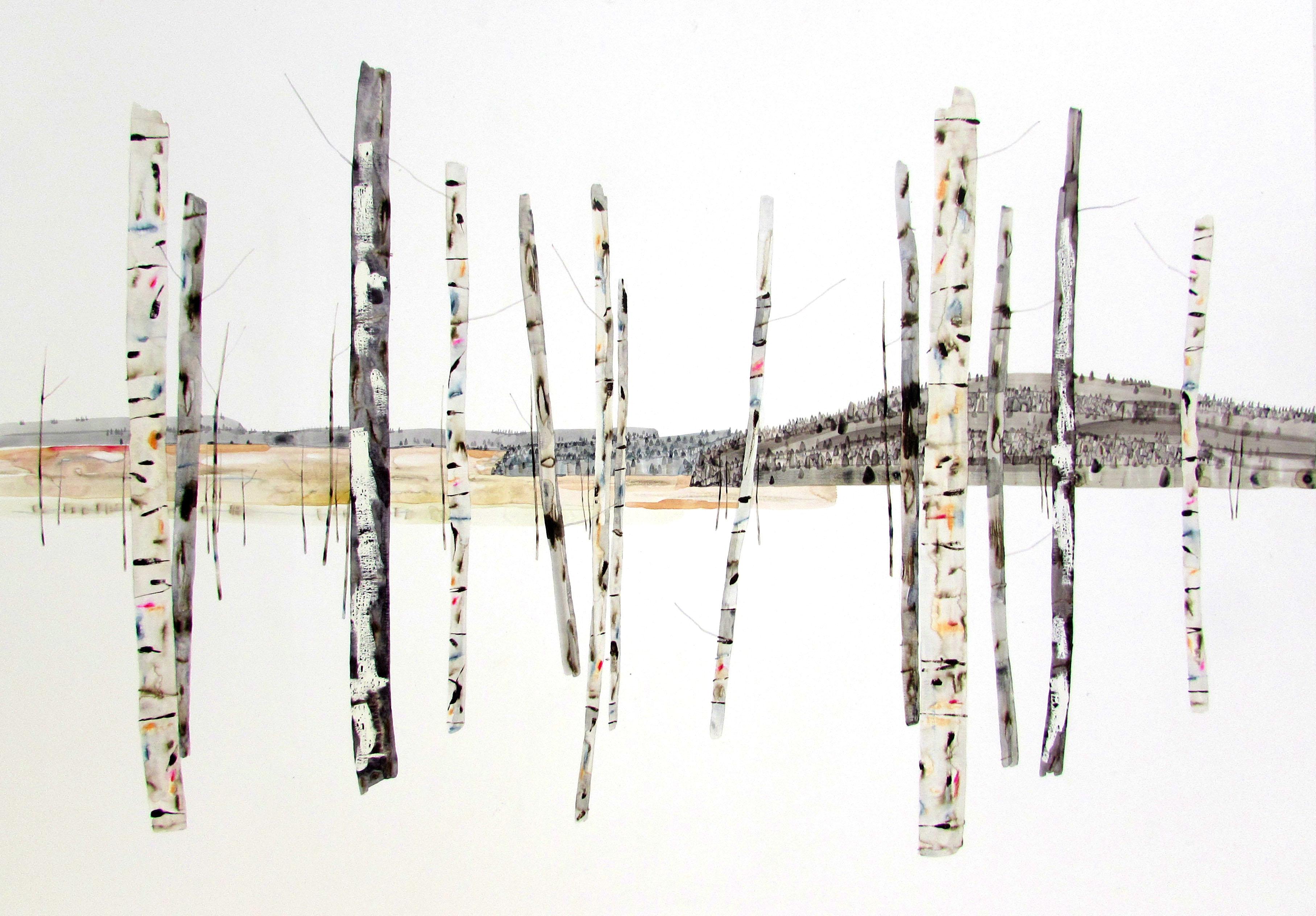 Kate Evans Landscape Painting - Glimpsed Landscape