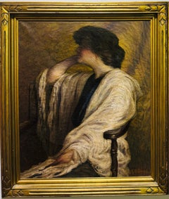 American Southern FEMALE KENTUCKY ARTIST Impressionist Painting Woman w/ Shawl