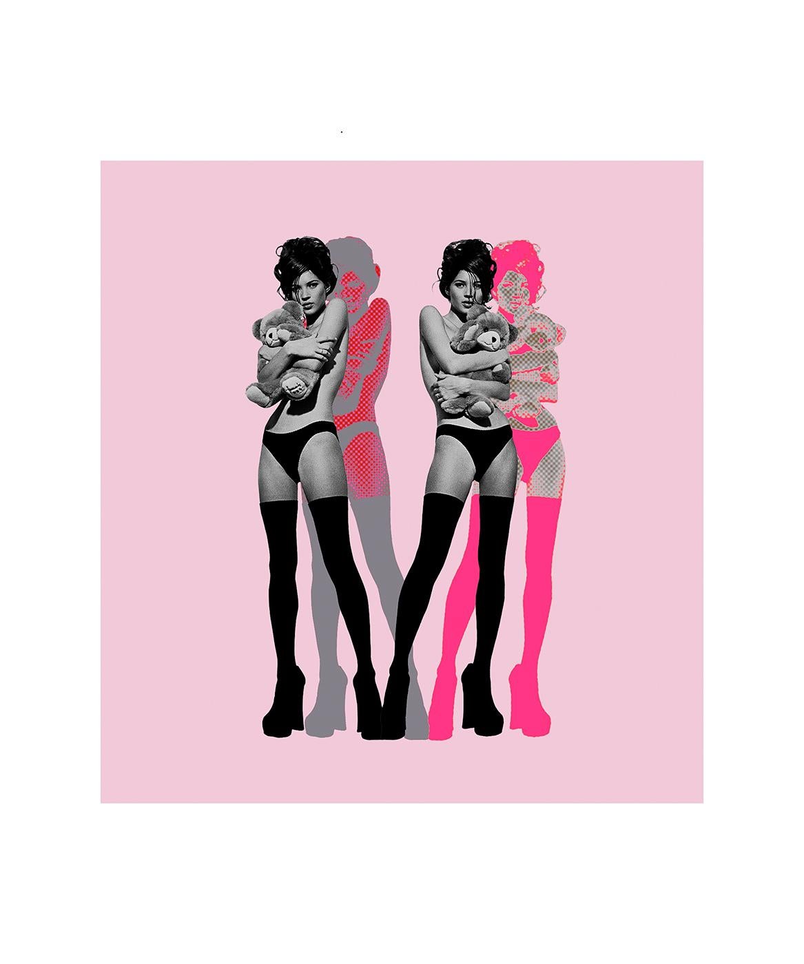 "Twin Kate Moss on Pink" Photography 30 x 27.5 in Edition of 25 by Kate Garner