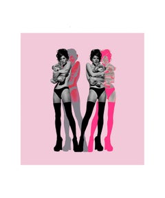 Used "Twin Kate Moss on Pink" Photography 30 x 27.5 in Edition of 25 by Kate Garner