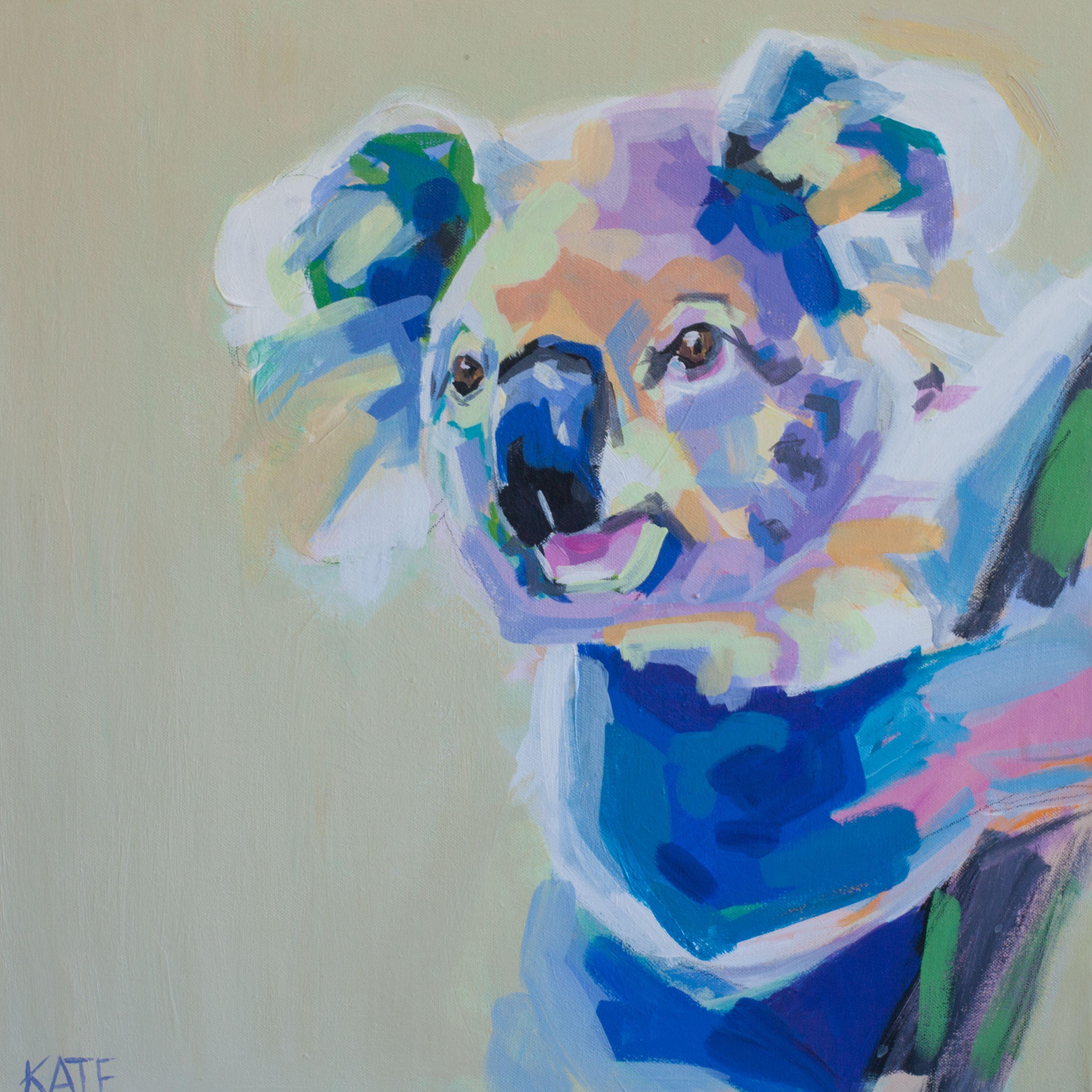 Kate Gattey Animal Painting - Psst, Koala, Painting, Acrylic on Canvas