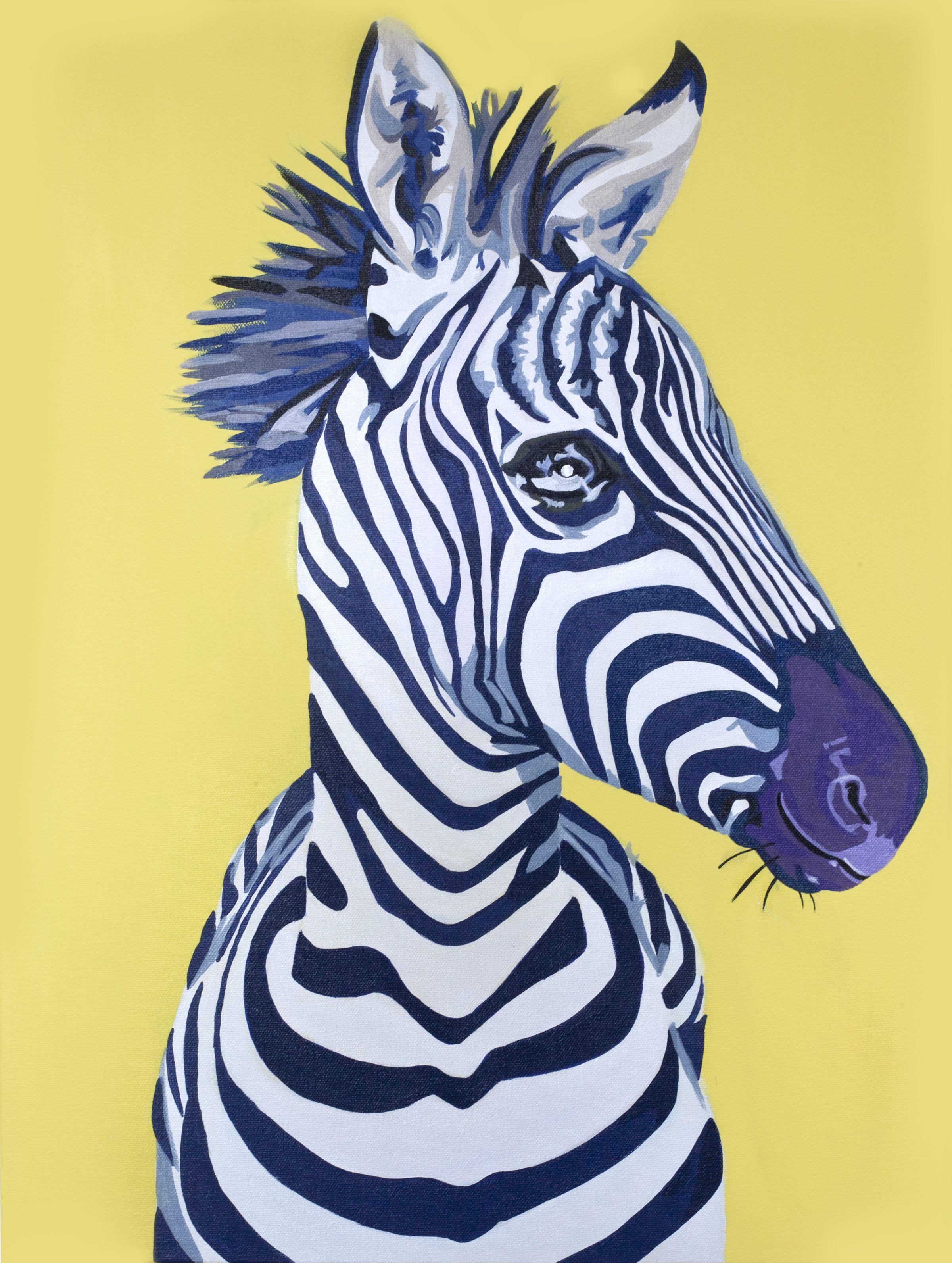 Kate Gattey Animal Painting - Zebra Stripes, Painting, Acrylic on Canvas