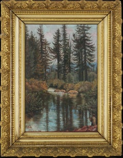 Late 19th Century Tahoe Landscape -- Fly Fishing at Cisco Grove