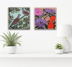 Giardino in fiore e Due tortore