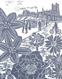 Cambridge Market -Lead Series, original print, city scene, cityscape