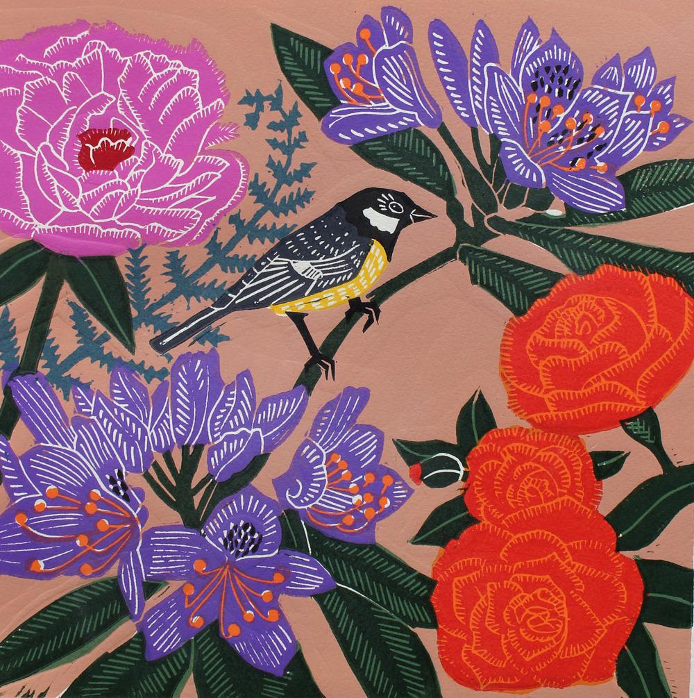 Garden in Bloom and Garden Blackcap - Print by Kate Heiss