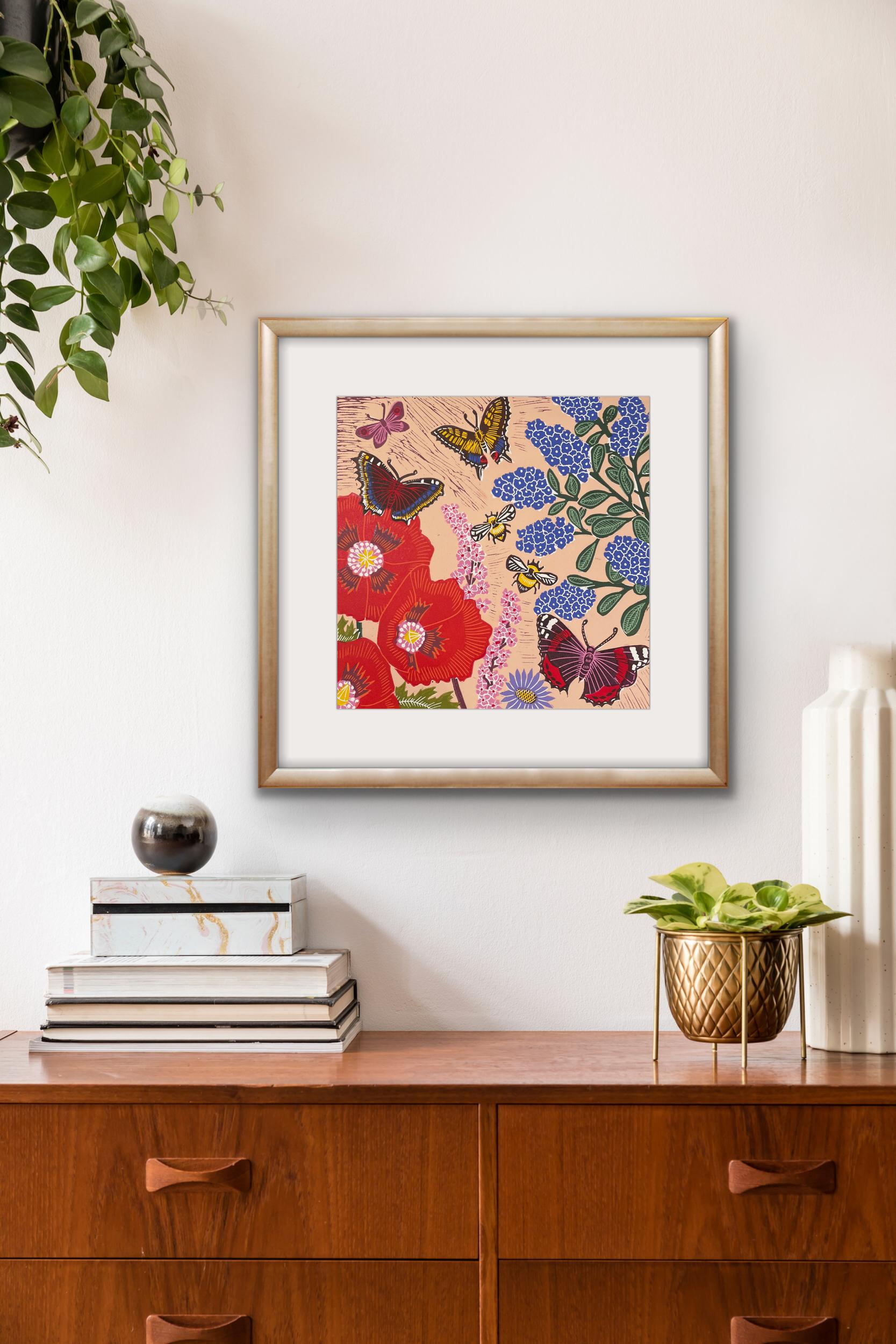 Poppies and Pollinators by Kate Heiss, Limited edition print, Floral print 11