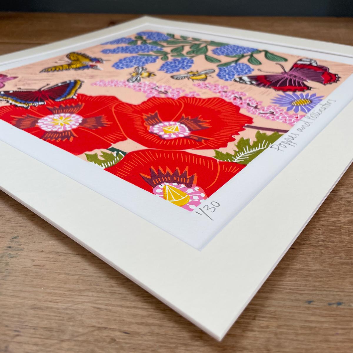 Poppies and Pollinators by Kate Heiss, Limited edition print, Floral print 2