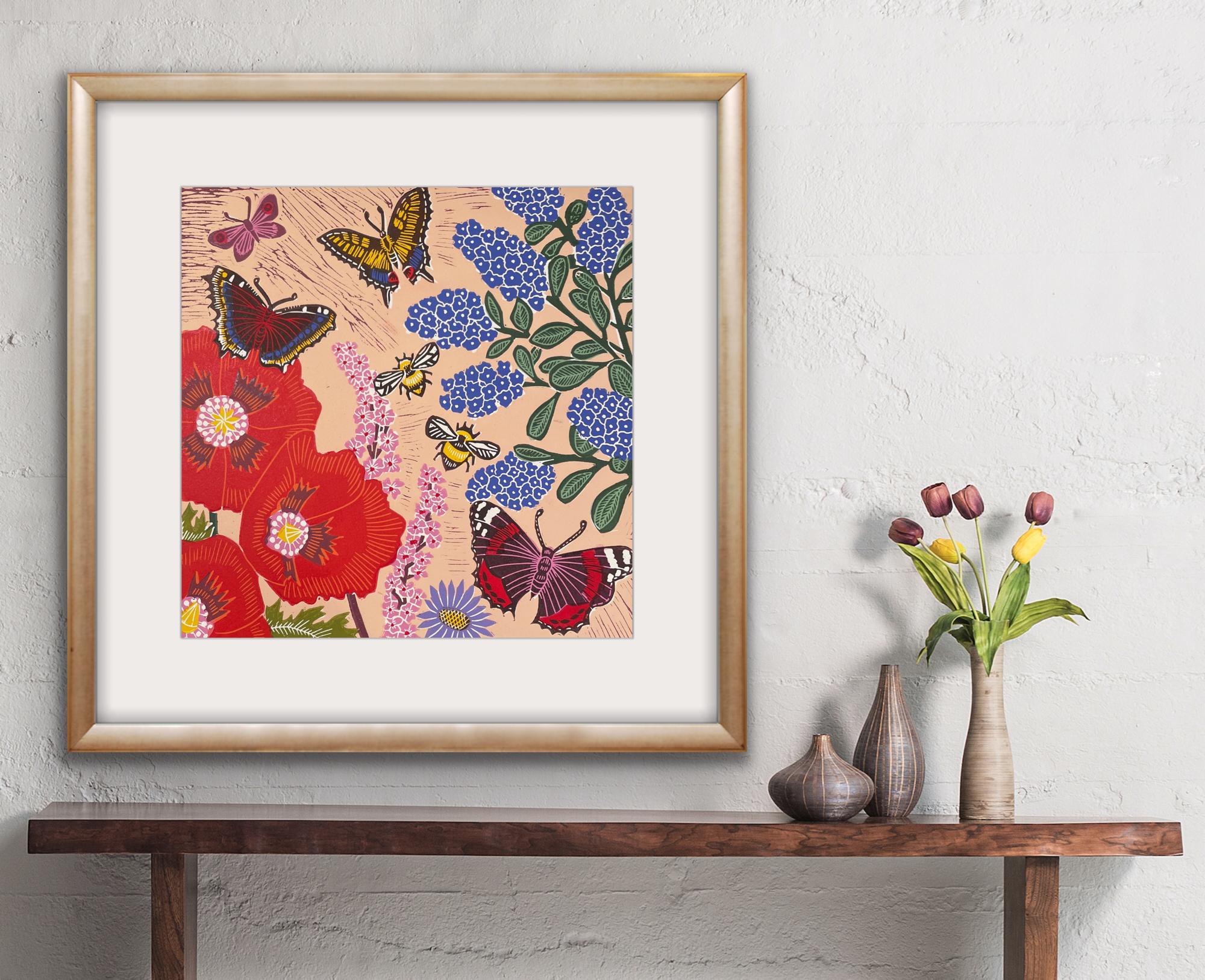 Poppies and Pollinators by Kate Heiss, Limited edition print, Floral print 10