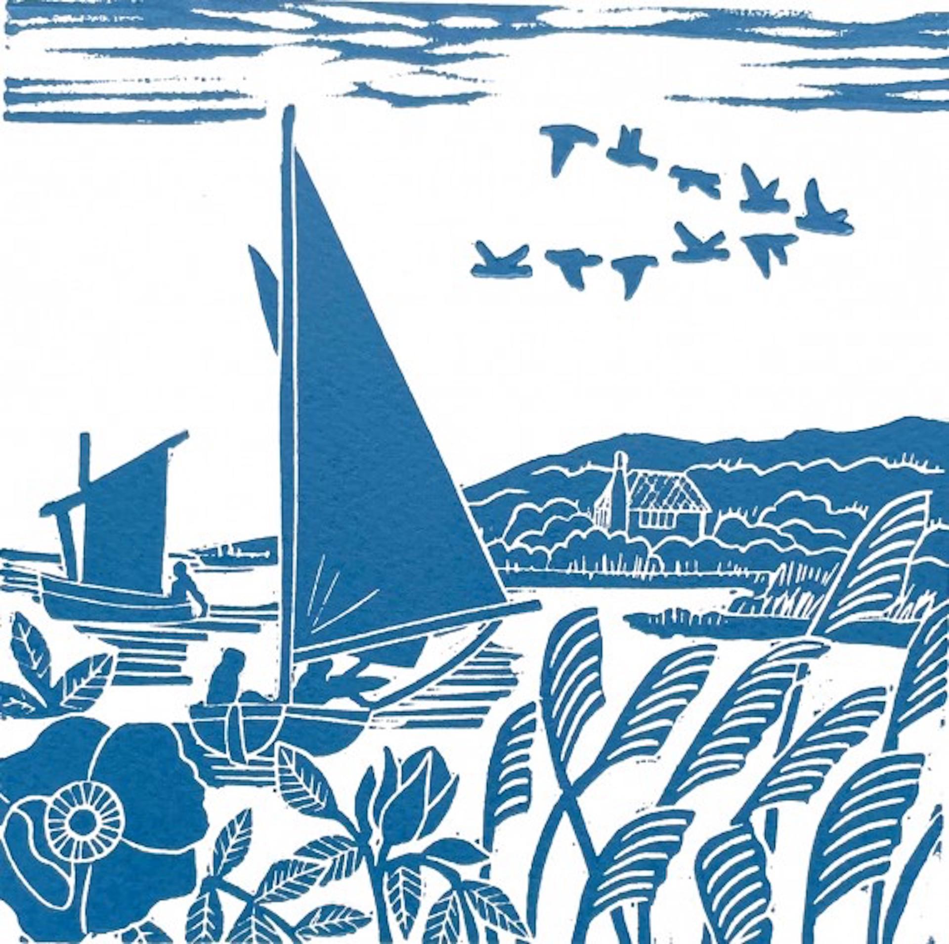 Sailing Diptychon, Kate Heiss, Drucke in limitierter Auflage, Segelkunst, Bootskunst im Angebot 9