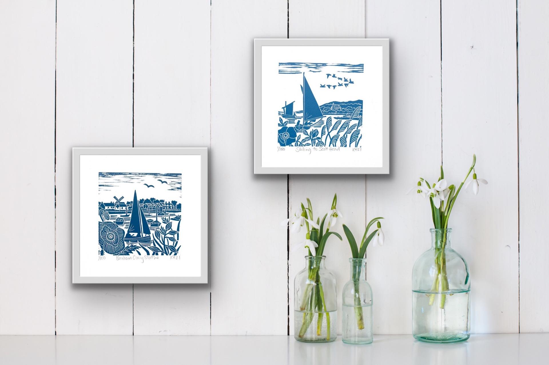 Sailing Diptych, Kate Heiss, Limited Edition Prints, Sailing Artwork, Boat Art For Sale 1