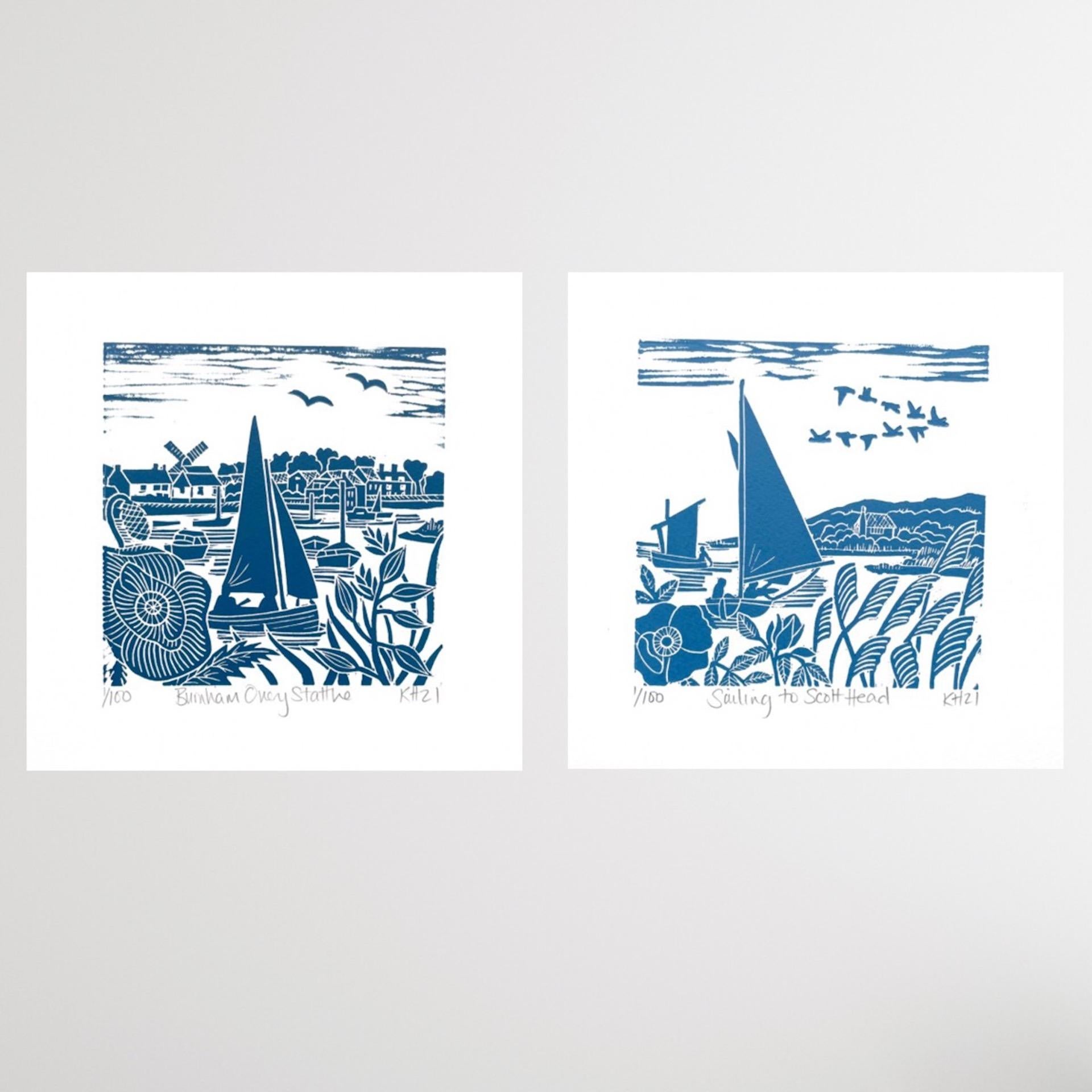 Sailing Diptych, Kate Heiss, Limited Edition Prints, Sailing Artwork, Boat Art