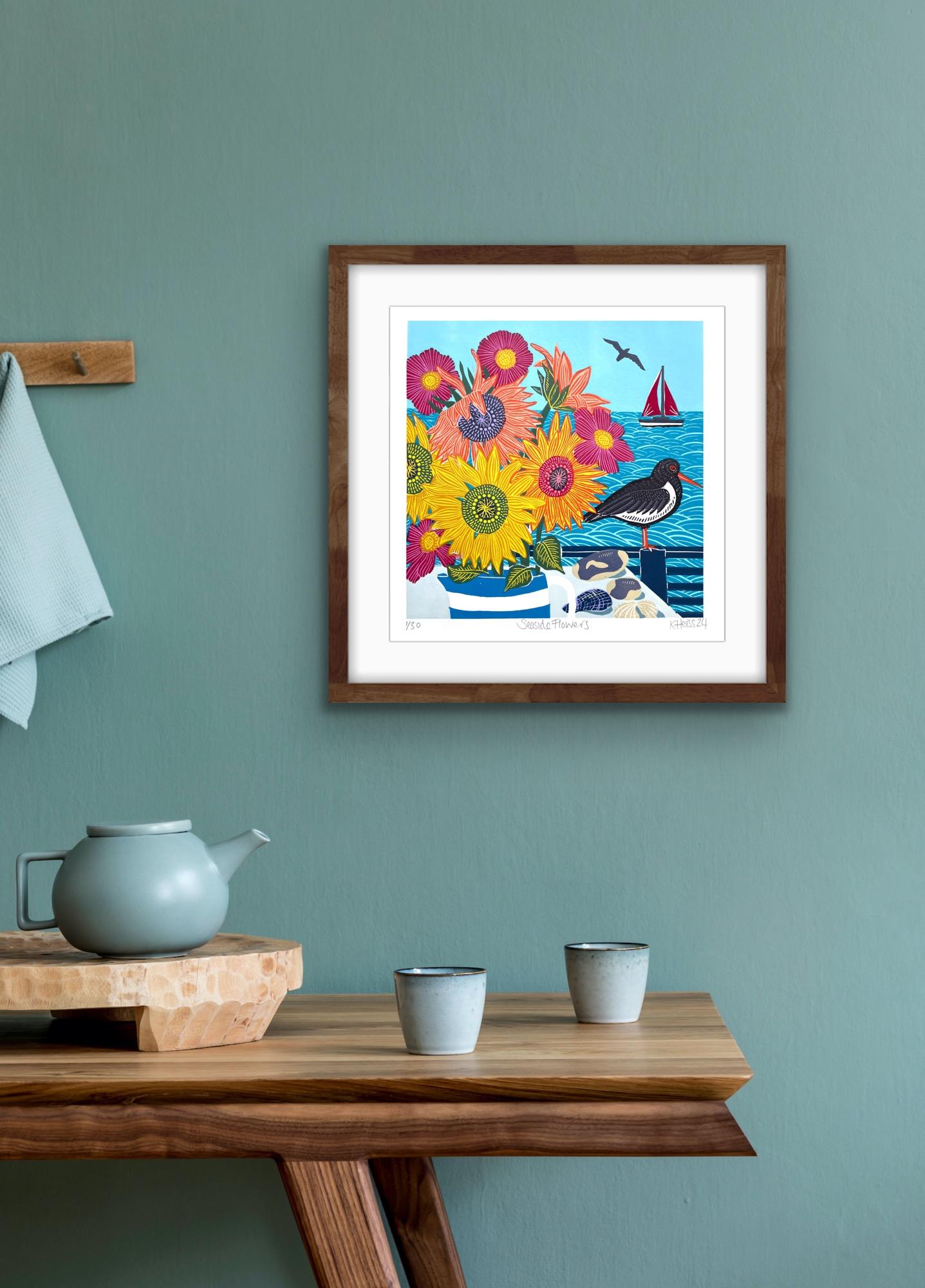 Seaside Flowers, Art print, Floral, Costal, Animal, Bird, Landscape For Sale 5