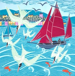 Terns on the Tide, Art print, Floral, Costal, Animal, Bird, Landscape