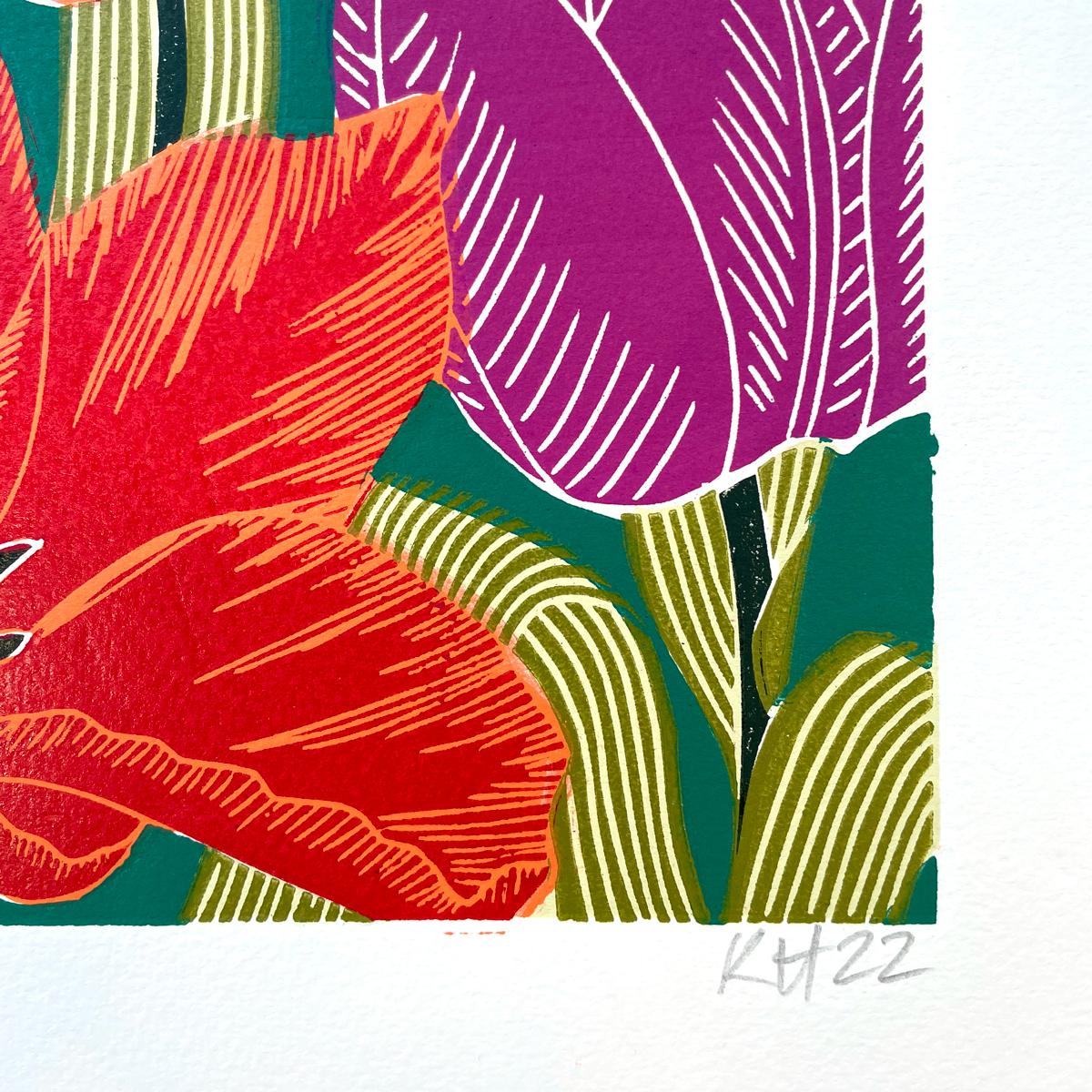 Frühlingsrosa Tulpen von Kate Heiss, Druck in limitierter Auflage, Wildlife, Landschaftskunst im Angebot 7