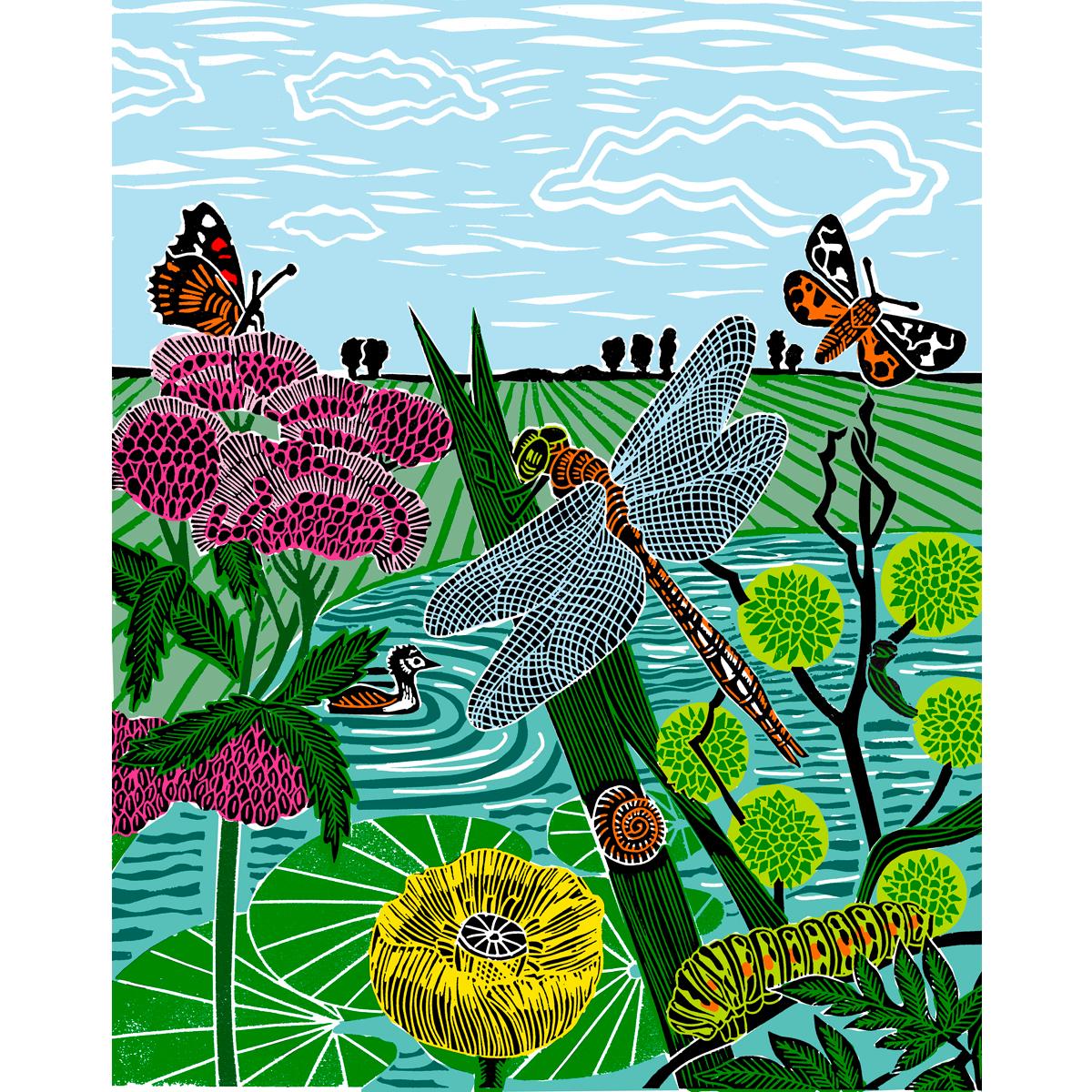 The Norfolk Broads di Kate Heiss, Stampa in edizione limitata, Paesaggio, Fauna selvatica