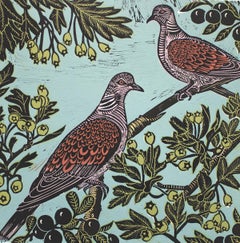 Antique Twoturtle Doves, Kate Heiss, Contemporary art, Animal and Wildlife art 