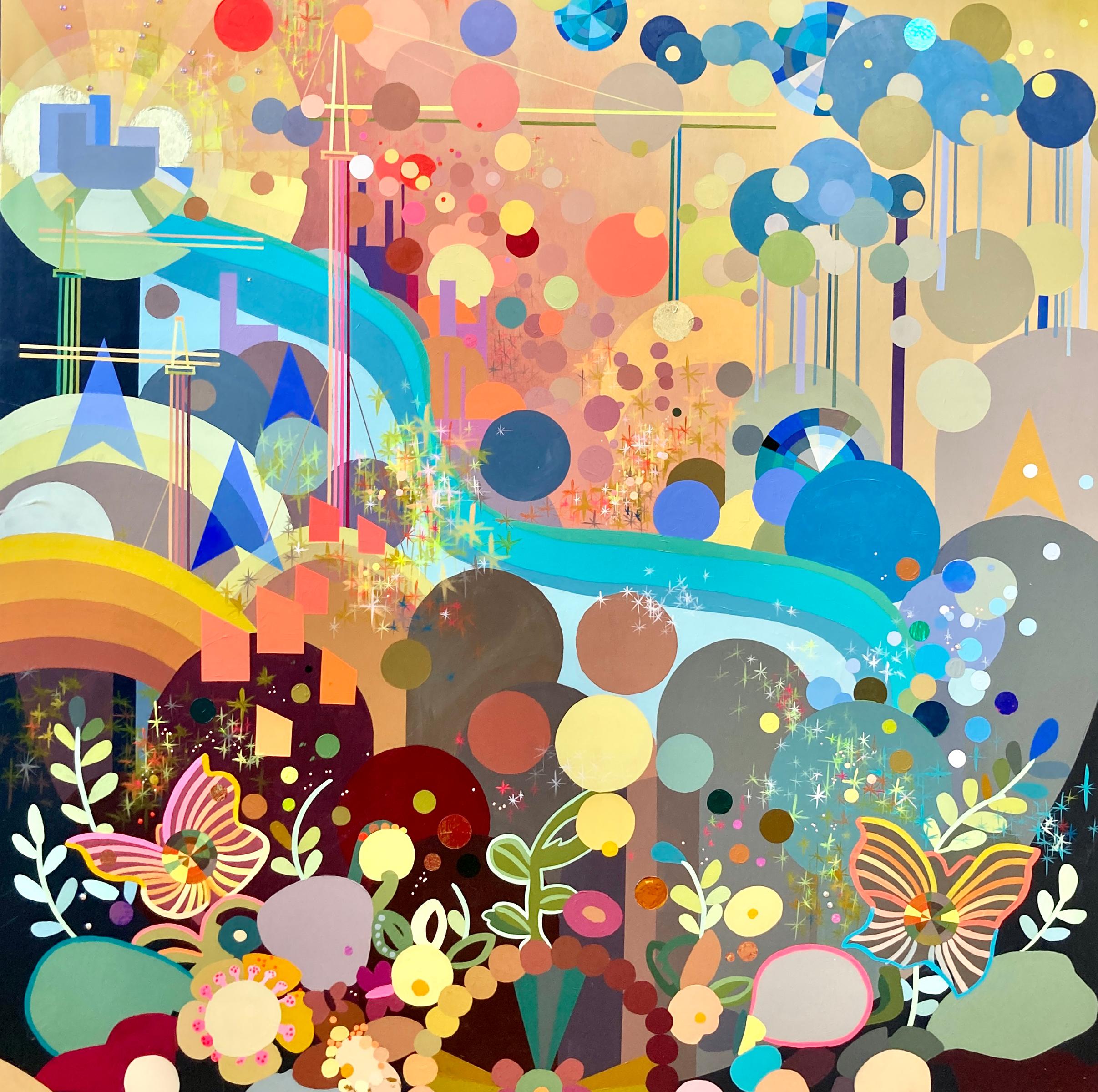 "Natura Pura" - Contemporary Abstract Painting - colorful - Hilma af Klint