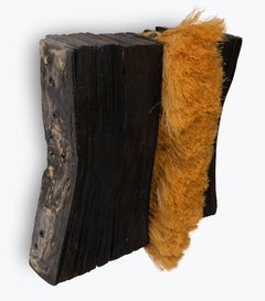 Experimental Encaustic Newspaper Wall Sculpture 12 by Kate Hunt Abstract