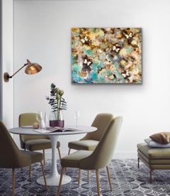 Fortitude abstract contemporary painting by Kate Kelleher golf leaf oil on board