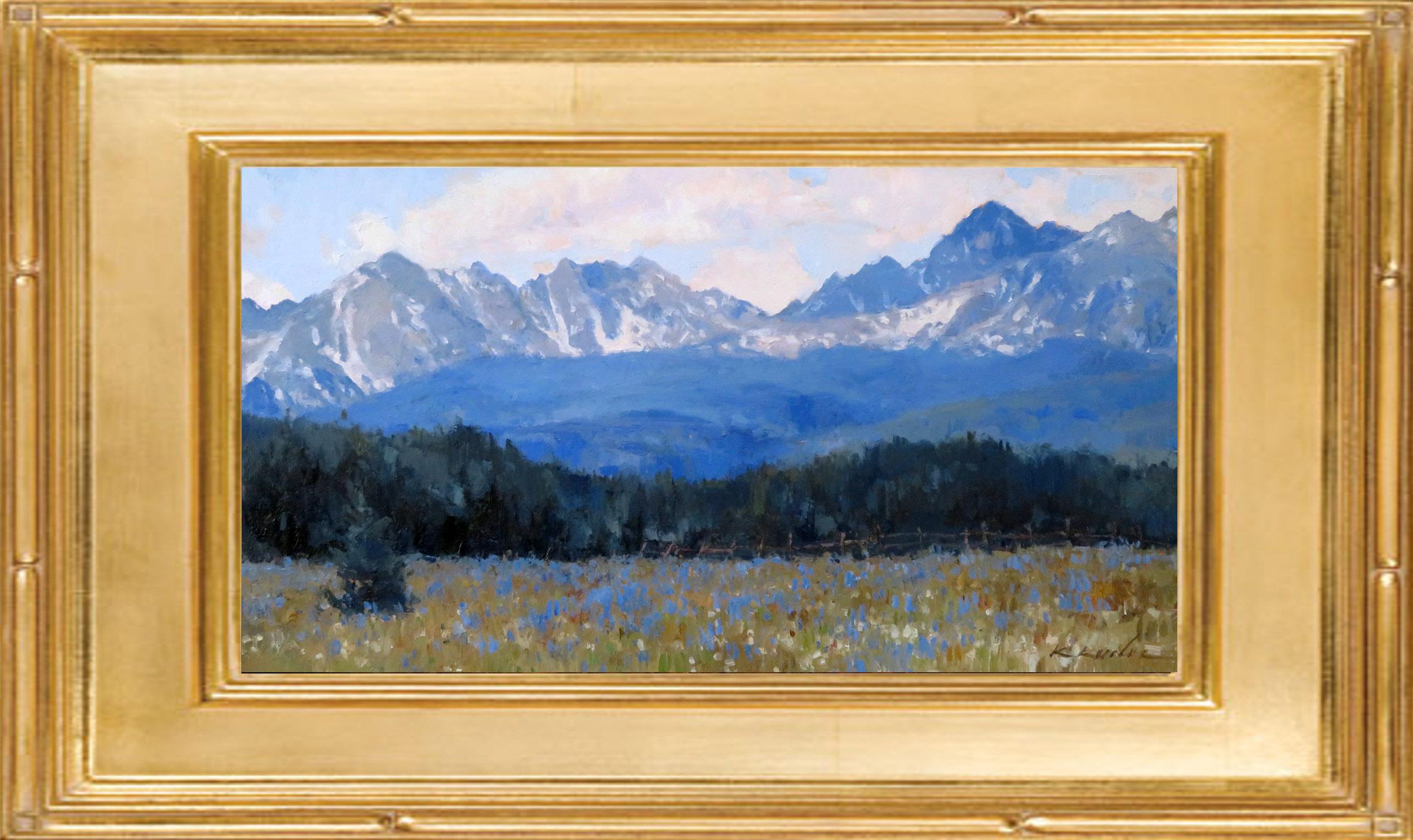 Kate Kiesler Landscape Painting - Fields of Blue