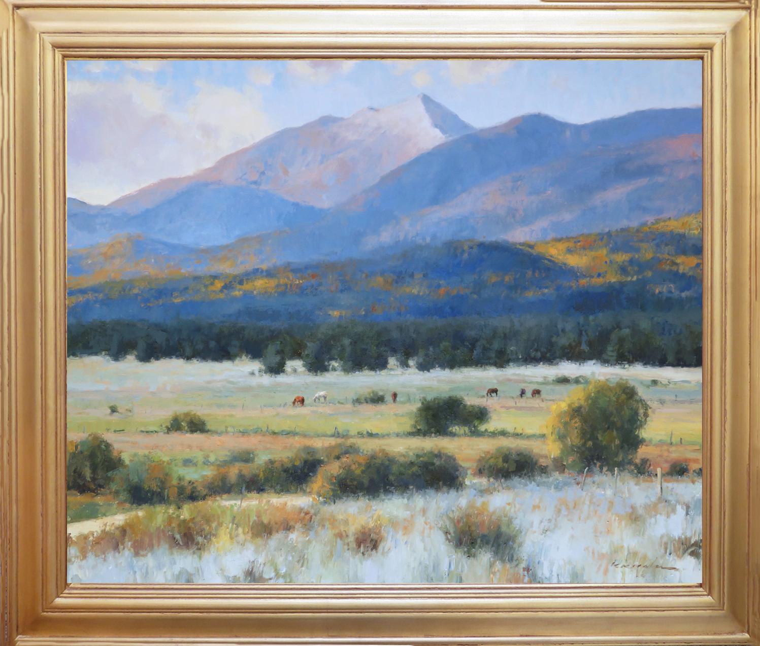 Pastos del sur con caballos - Painting de Kate Kiesler