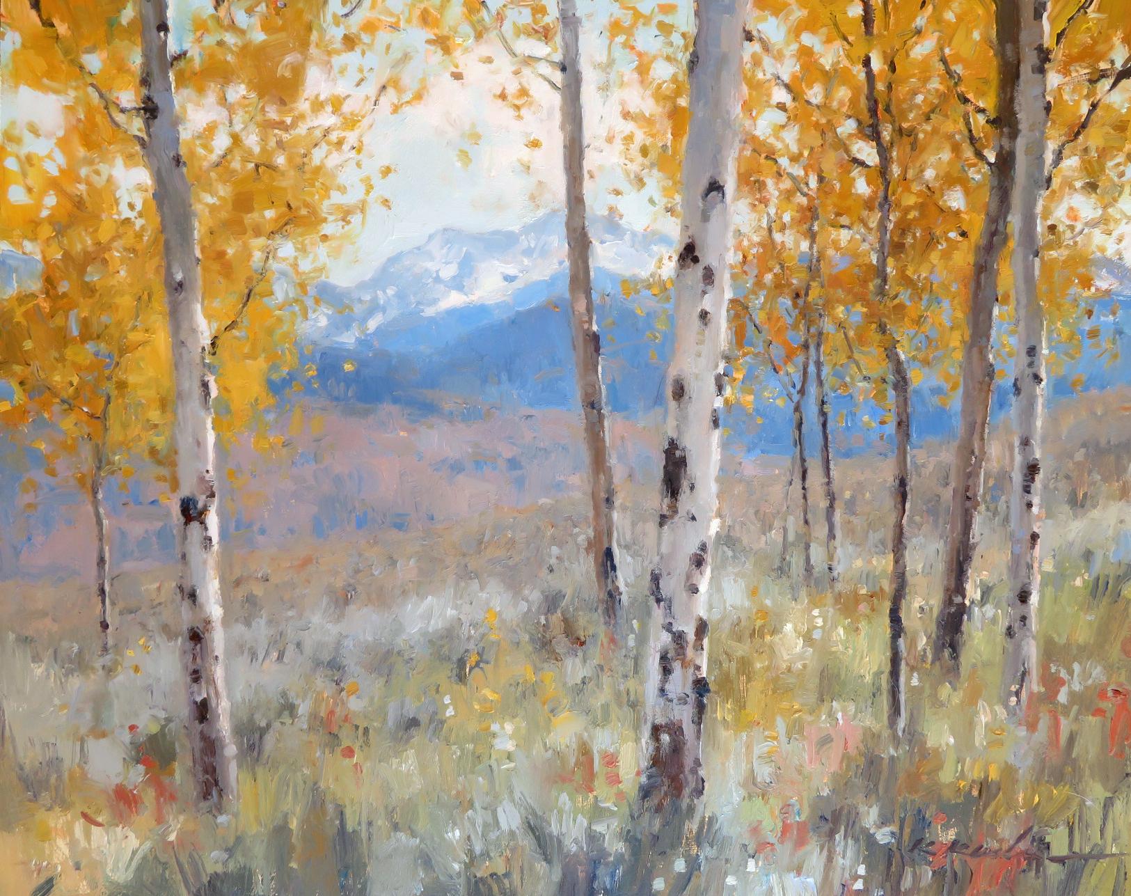 Il fruscio delle foglie - Painting Impressionismo di Kate Kiesler