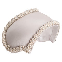 SPECIAL PRICE: "Kate" Kreisicouture toque covered with silk and vintage pearls