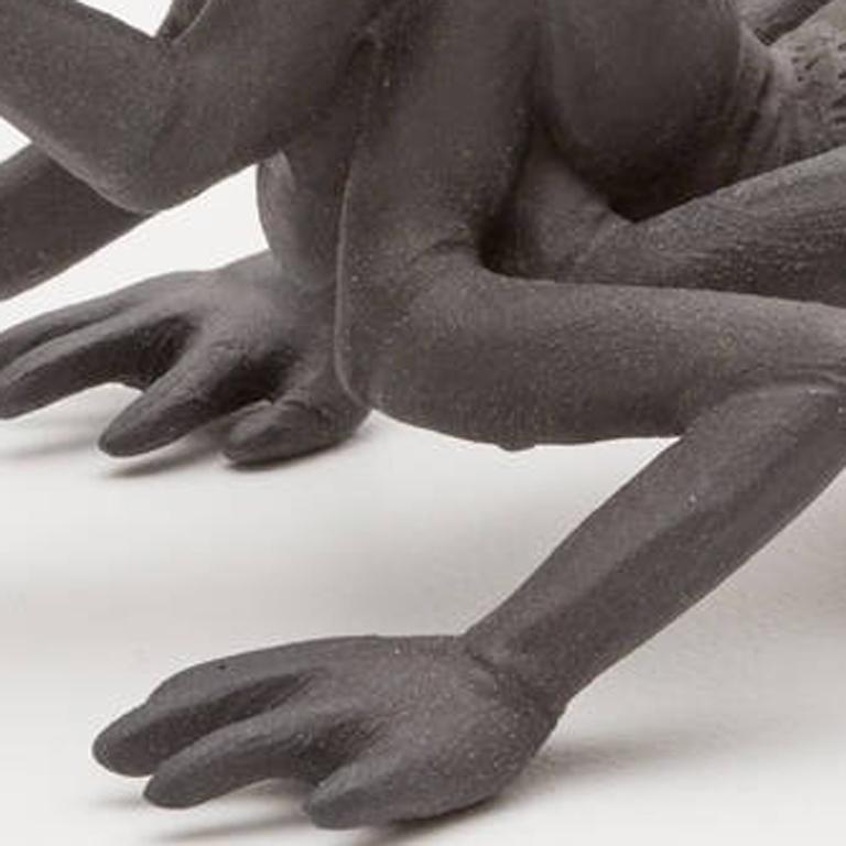 Tribe: Foe (Detail, one of 3 pieces) - Gray Figurative Sculpture by Kate MacDowell