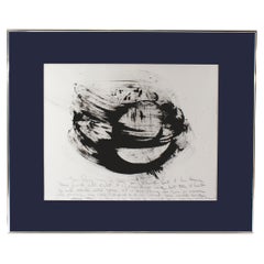 Dessin abstrait à l'encre et au graphite signé Kate Millett, 1991