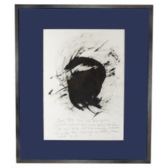 Abstrakte Tinte- und Graphitzeichnung von Kate Millett, signiert 1991