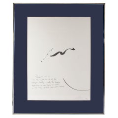 Abstrakte Tintenzeichnung von Kate Millett, signiert 1991