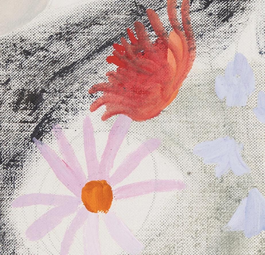 Manojo de Cornualles - Kate Nicholson Naturaleza muerta floral Pintura al óleo, Neutro + Blanco en venta 2