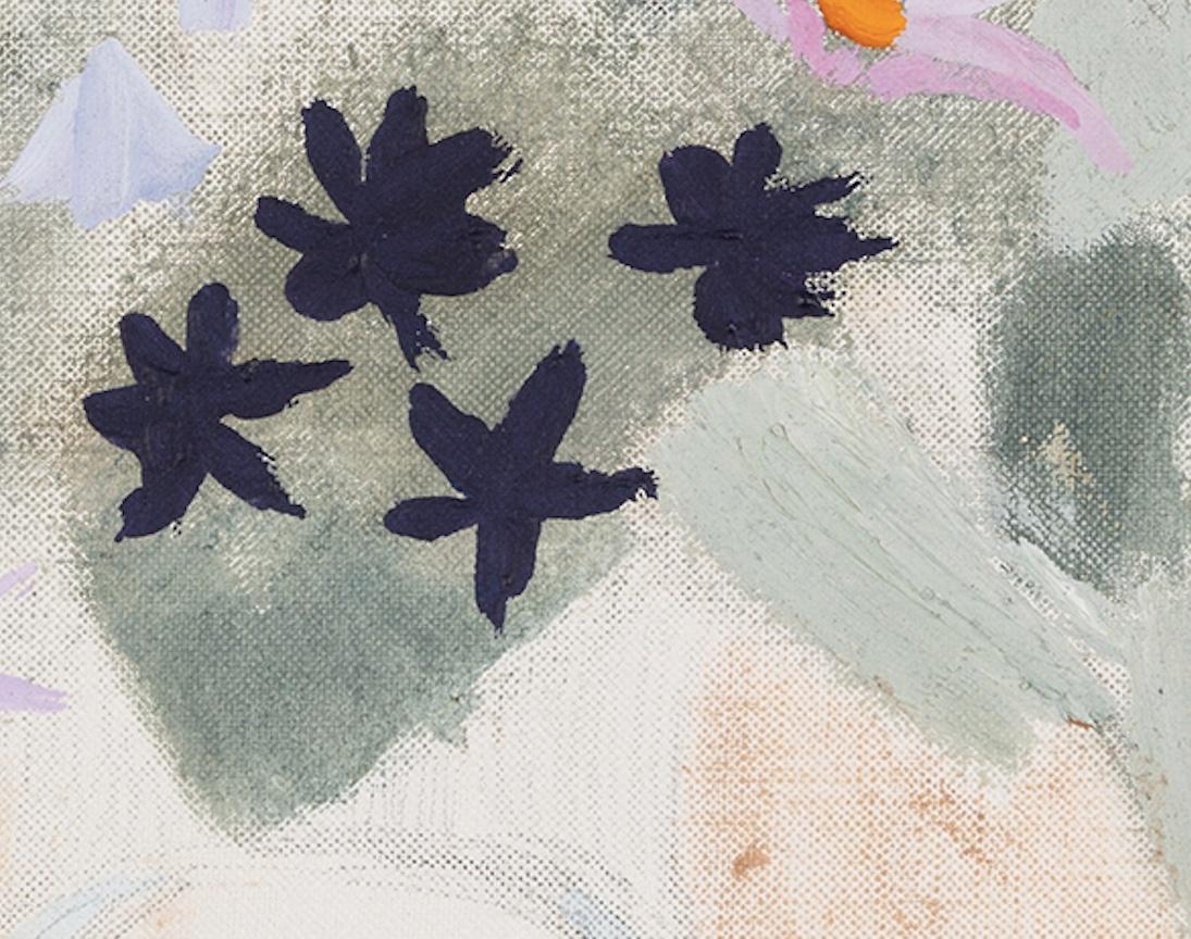 Manojo de Cornualles - Kate Nicholson Naturaleza muerta floral Pintura al óleo, Neutro + Blanco en venta 5