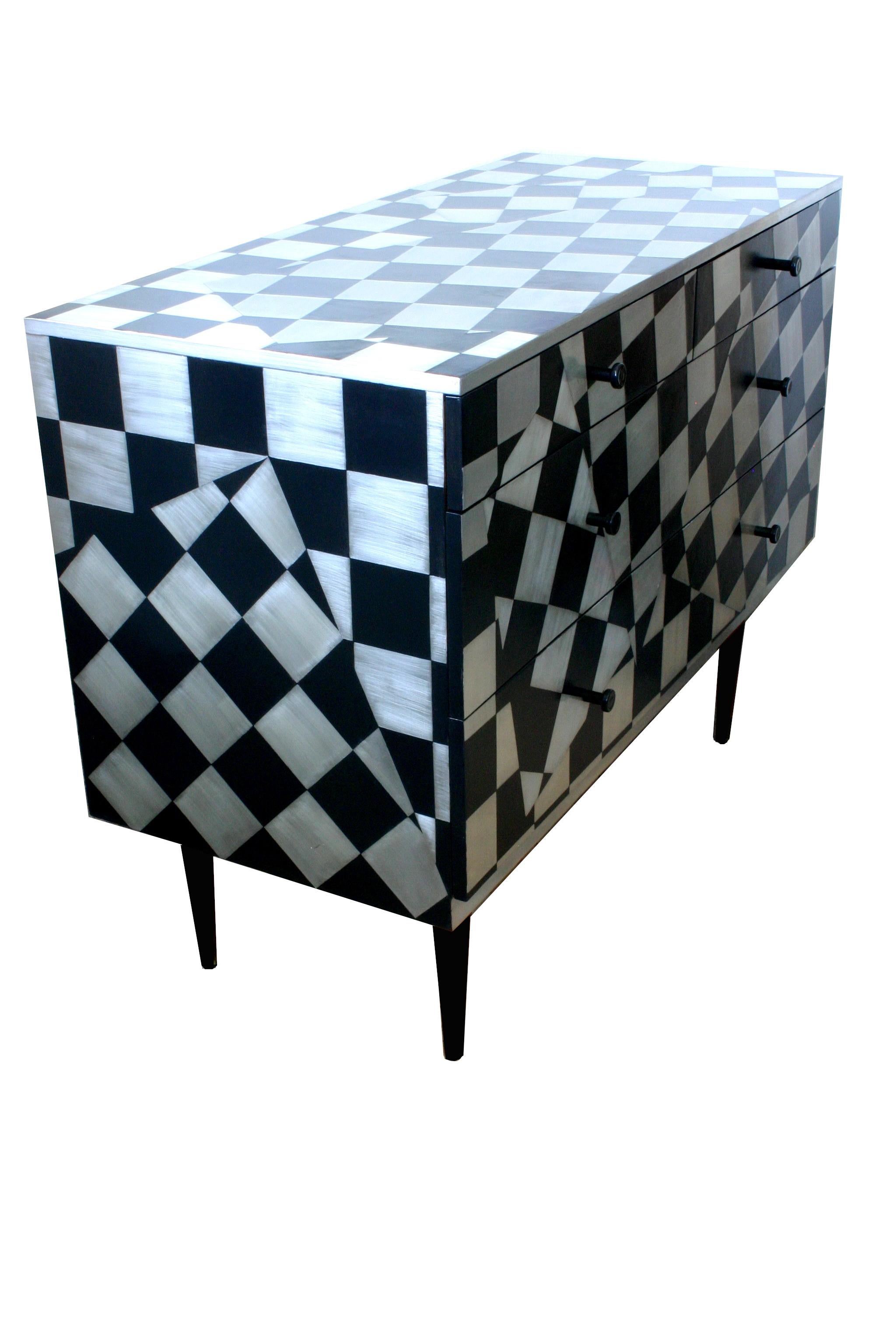 British Kate Noakes 'Checkometry'  Chest of Drawers For Sale
