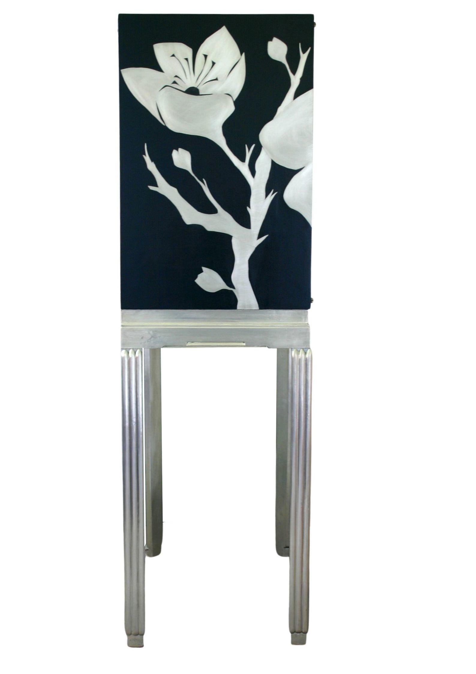Modern Kate Noakes 'Cherry Blossom' Reimagined Art Deco Cocktail Cabinet For Sale