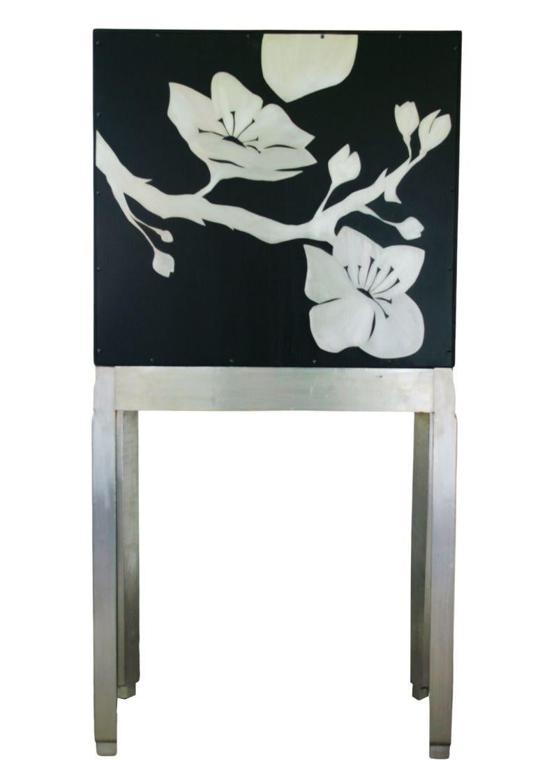 British Kate Noakes 'Cherry Blossom' Reimagined Art Deco Cocktail Cabinet For Sale