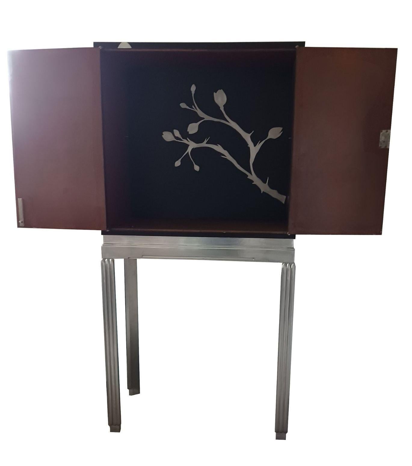 Kate Noakes 'Cherry Blossom' Reimagined Art Deco Cocktail Cabinet For Sale 1