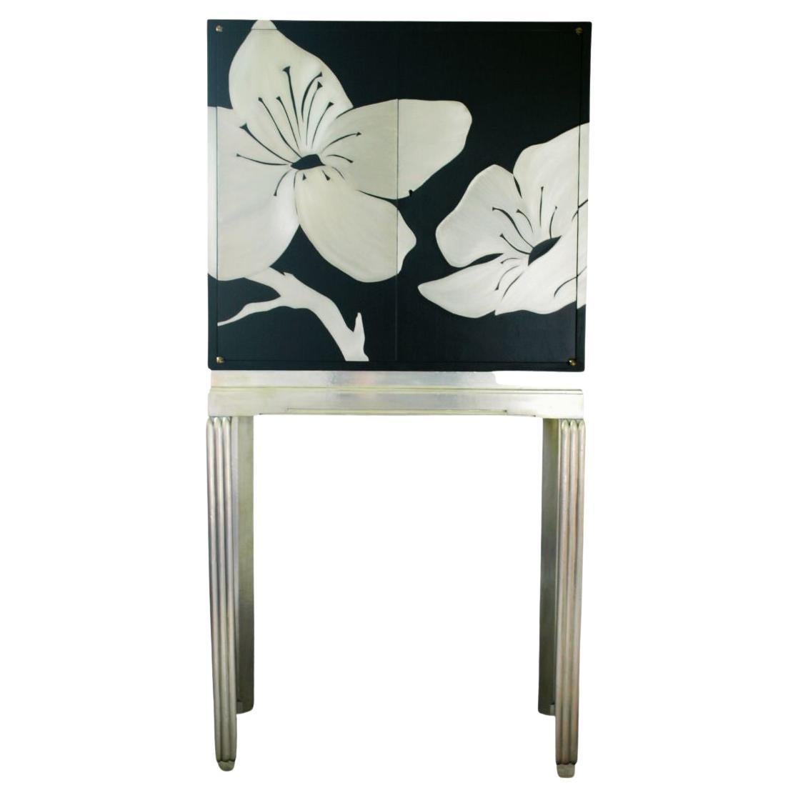 Kate Noakes 'Cherry Blossom' Reimagined Art Deco Cocktail Cabinet For Sale