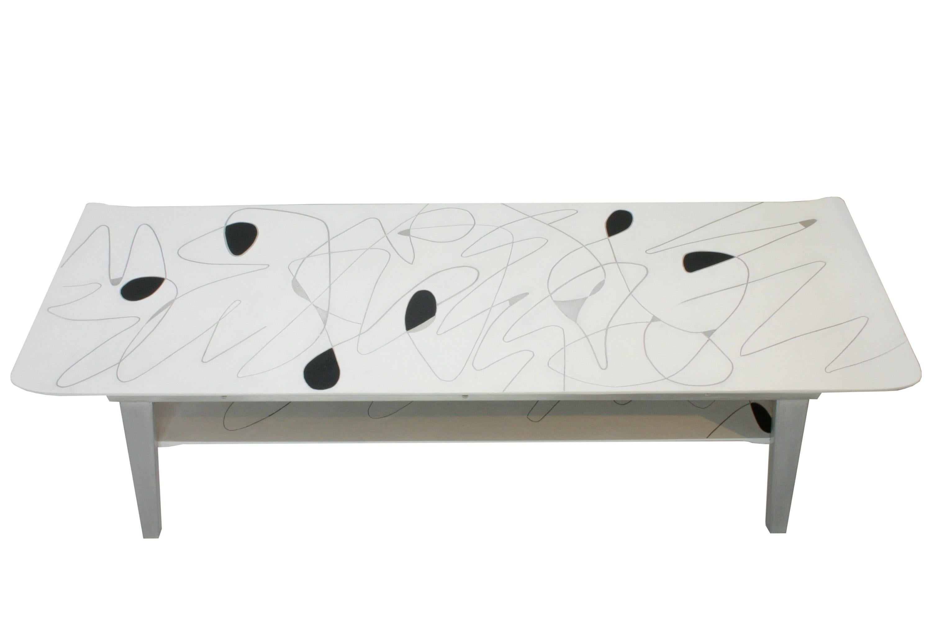 Modern Kate Noakes 'Doodle' Chest of Drawers. Metal inlaid with gesso. For Sale
