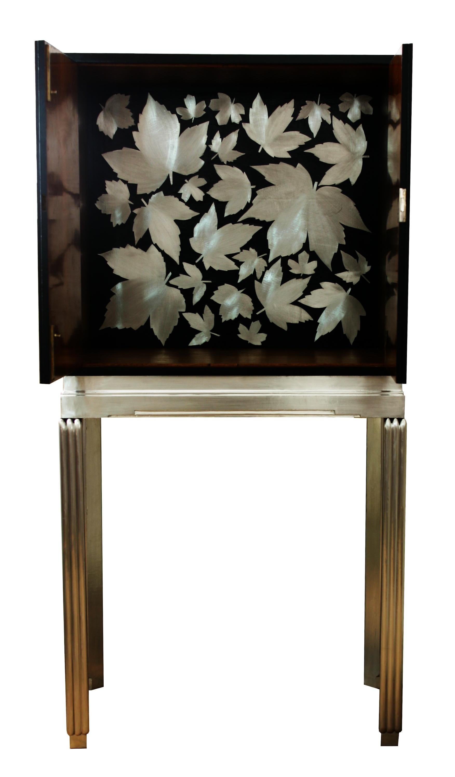 Contemporary Kate Noakes ‘Field Maple’ Re-imagined Art Deco Cocktail Cabinet For Sale